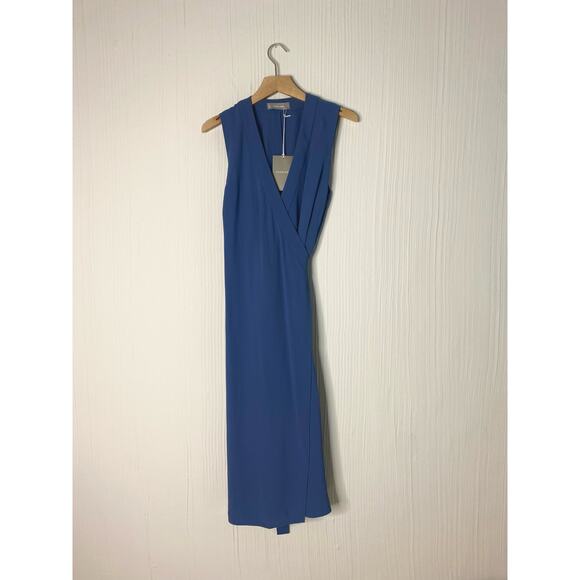 EVERLANE EVERLANE Japanese Goweave Midi Wrap Dress Dusty Blue NWT US 8 - Picture 8 of 14